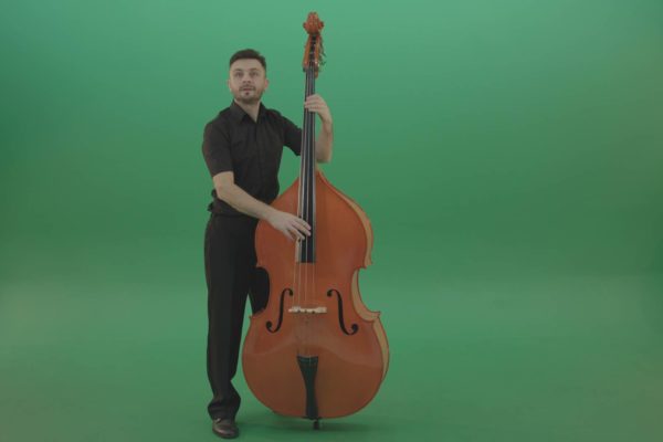 Musician on green screen music player video footage