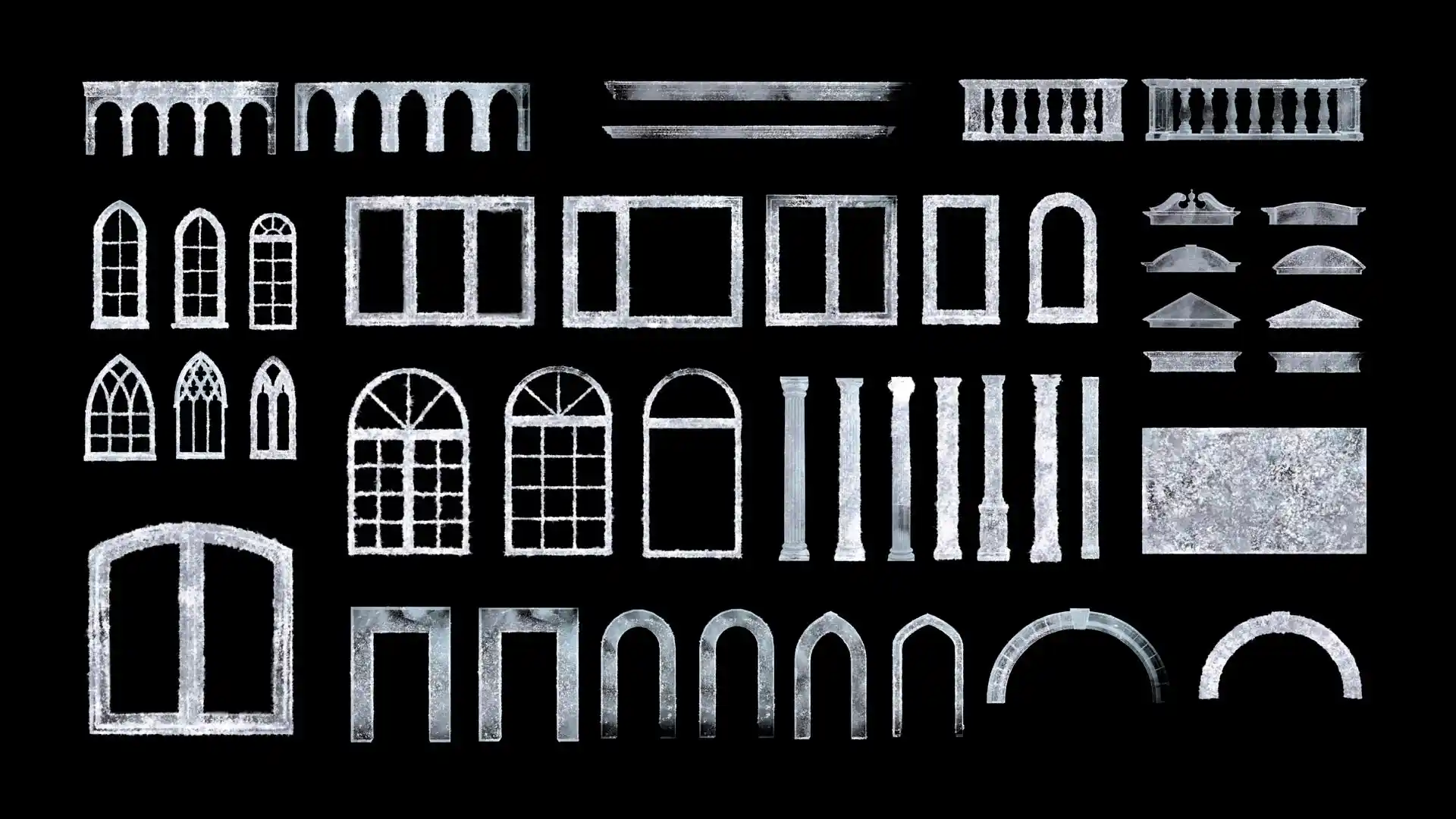 Architectural Facade Decorative Elements for Projection Mapping