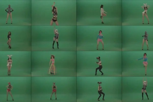 Green Screen Go Go Dancing Girls