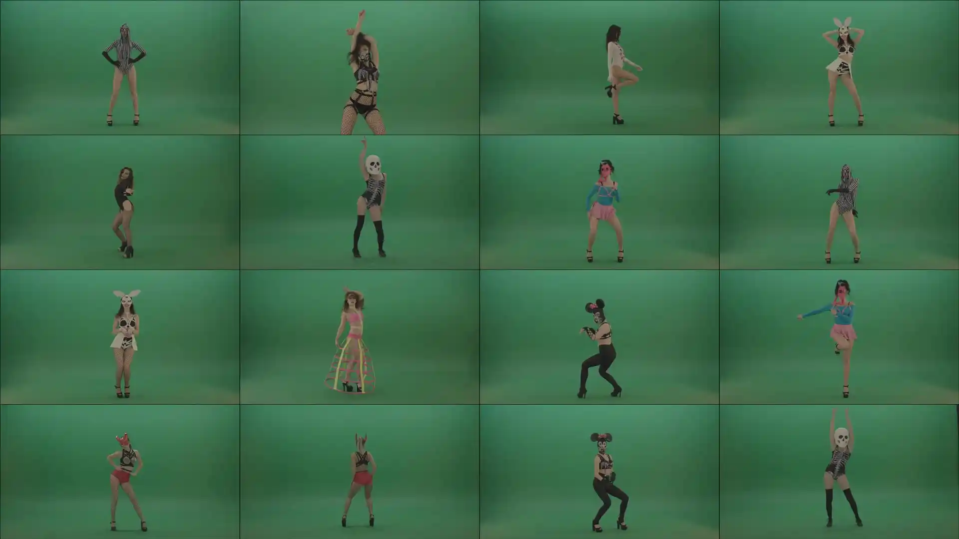 Green Screen Go Go Dancing Girls