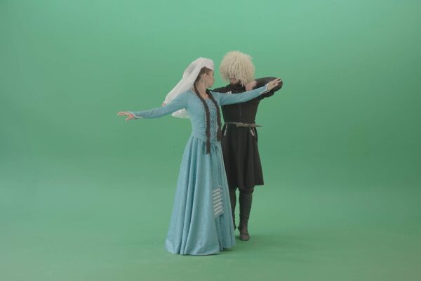 Georgian Folk Dance video footage on green screen
